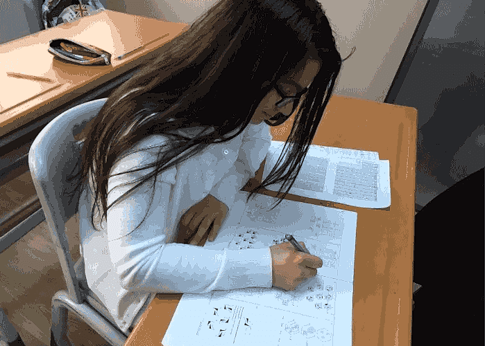 tr-yös online test için soru çözen yabancı öğrenci görseli